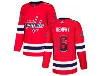 Men's Adidas NHL Washington Capitals #6 Michal Kempny Authentic Jersey Red Drift Fashion Adidas