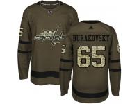 Men's Adidas NHL Washington Capitals #65 Andre Burakovsky Authentic Jersey Green Salute to Service Adidas