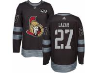 Men's Adidas Ottawa Senators #27 Curtis Lazar Premier Black 1917-2017 100th Anniversary NHL Jersey