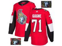 Men's Adidas Ottawa Senators #71 Gabriel Gagne Red Authentic Fashion Gold NHL Jersey