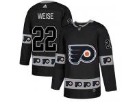 Men's Adidas Philadelphia Flyers #22 Dale Weise Black Authentic Team Logo Fashion NHL Jersey