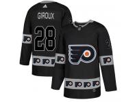 Men's Adidas Philadelphia Flyers #28 Claude Giroux Black Authentic Team Logo Fashion NHL Jersey
