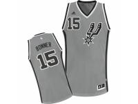 Men's Adidas San Antonio Spurs #15 Matt Bonner Swingman Silver Grey Alternate NBA Jersey