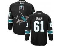 Men's Adidas San Jose Sharks #61 Justin Braun Black Alternate Authentic NHL Jersey