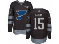 Men's Adidas St. Louis Blues #15 Robby Fabbri Premier Black 1917-2017 100th Anniversary NHL Jersey