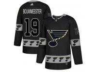 Men's Adidas St. Louis Blues #19 Jay Bouwmeester Black Authentic Team Logo Fashion NHL Jersey