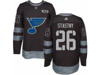 Men's Adidas St. Louis Blues #26 Paul Stastny Premier Black 1917-2017 100th Anniversary NHL Jersey