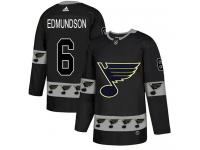 Men's Adidas St. Louis Blues #6 Joel Edmundson Black Authentic Team Logo Fashion NHL Jersey