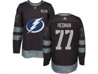 Men's Adidas Tampa Bay Lightning #77 Victor Hedman Premier Black 1917-2017 100th Anniversary NHL Jersey