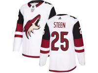 Men's Adidas Thomas Steen Authentic White Away NHL Jersey Arizona Coyotes #25