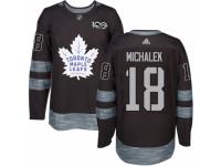 Men's Adidas Toronto Maple Leafs #18 Milan Michalek Premier Black 1917-2017 100th Anniversary NHL Jersey