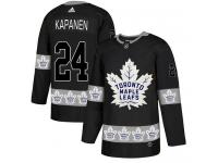 Men's Adidas Toronto Maple Leafs #24 Kasperi Kapanen Black Authentic Team Logo Fashion NHL Jersey