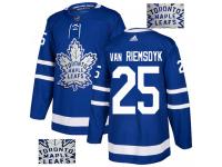 Men's Adidas Toronto Maple Leafs #25 James Van Riemsdyk Royal Blue Authentic Fashion Gold NHL Jersey