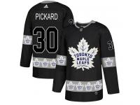 Men's Adidas Toronto Maple Leafs #30 Calvin Pickard Black Authentic Team Logo Fashion NHL Jersey