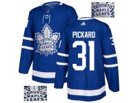 Men's Adidas Toronto Maple Leafs #31 Calvin Pickard Royal Blue Authentic Fashion Gold NHL Jersey