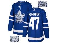 Men's Adidas Toronto Maple Leafs #47 Leo Komarov Royal Blue Authentic Fashion Gold NHL Jersey