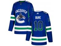 Men's Adidas Vancouver Canucks #10 Pavel Bure Blue Authentic Drift Fashion NHL Jersey