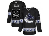 Men's Adidas Vancouver Canucks #23 Alexander Edler Black Authentic Team Logo Fashion NHL Jersey