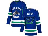 Men's Adidas Vancouver Canucks #27 Ben Hutton Blue Authentic Drift Fashion NHL Jersey