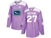 Men's Adidas Vancouver Canucks #27 Ben Hutton Purple Authentic Fights Cancer Practice NHL Jersey