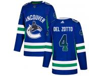 Men's Adidas Vancouver Canucks #4 Michael Del Zotto Blue Authentic Drift Fashion NHL Jersey