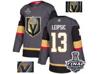 Men's Adidas Vegas Golden Knights #13 Brendan Leipsic Gray Authentic Fashion Gold 2018 Stanley Cup Final NHL Jersey