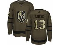 Men's Adidas Vegas Golden Knights #13 Brendan Leipsic Green Salute to Service NHL Jersey