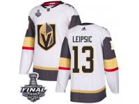 Men's Adidas Vegas Golden Knights #13 Brendan Leipsic White Away Authentic 2018 Stanley Cup Final NHL Jersey