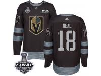 Men's Adidas Vegas Golden Knights #18 James Neal Black Authentic 2018 Stanley Cup Final 1917-2017 100th Anniversary NHL Jersey