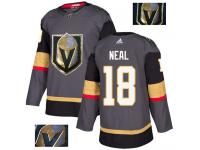 Men's Adidas Vegas Golden Knights #18 James Neal Gray Authentic Fashion Gold NHL Jersey