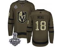 Men's Adidas Vegas Golden Knights #18 James Neal Green Authentic Salute to Service 2018 Stanley Cup Final NHL Jersey