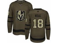 Men's Adidas Vegas Golden Knights #18 James Neal Green Salute to Service NHL Jersey