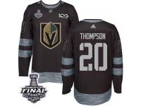 Men's Adidas Vegas Golden Knights #20 Paul Thompson Black Authentic 2018 Stanley Cup Final 1917-2017 100th Anniversary NHL Jersey