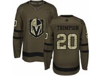 Men's Adidas Vegas Golden Knights #20 Paul Thompson Green Salute to Service NHL Jersey