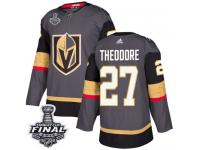 Men's Adidas Vegas Golden Knights #27 Shea Theodore Gray Home Premier 2018 Stanley Cup Final NHL Jersey