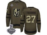 Men's Adidas Vegas Golden Knights #27 Shea Theodore Green Authentic Salute to Service 2018 Stanley Cup Final NHL Jersey