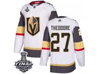 Men's Adidas Vegas Golden Knights #27 Shea Theodore White Away Authentic 2018 Stanley Cup Final NHL Jersey