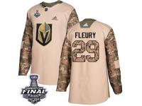 Men's Adidas Vegas Golden Knights #29 Marc-Andre Fleury Camo Authentic Veterans Day Practice 2018 Stanley Cup Final NHL Jersey