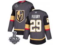 Men's Adidas Vegas Golden Knights #29 Marc-Andre Fleury Gray Home Authentic 2018 Stanley Cup Final NHL Jersey
