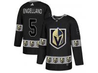 Men's Adidas Vegas Golden Knights #5 Deryk Engelland Black Authentic Team Logo Fashion NHL Jersey