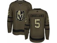 Men's Adidas Vegas Golden Knights #5 Deryk Engelland Green Salute to Service NHL Jersey