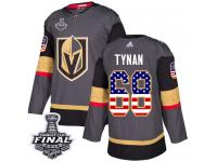 Men's Adidas Vegas Golden Knights #68 T.J. Tynan Gray Authentic USA Flag Fashion 2018 Stanley Cup Final NHL Jersey