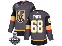 Men's Adidas Vegas Golden Knights #68 T.J. Tynan Gray Home Authentic 2018 Stanley Cup Final NHL Jersey