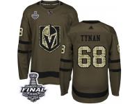 Men's Adidas Vegas Golden Knights #68 T.J. Tynan Green Authentic Salute to Service 2018 Stanley Cup Final NHL Jersey