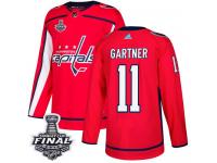 Men's Adidas Washington Capitals #11 Mike Gartner Red Home Premier 2018 Stanley Cup Final NHL Jersey