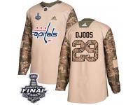 Men's Adidas Washington Capitals #29 Christian Djoos Camo Authentic Veterans Day Practice 2018 Stanley Cup Final NHL Jersey