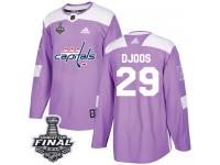 Men's Adidas Washington Capitals #29 Christian Djoos Purple Authentic Fights Cancer Practice 2018 Stanley Cup Final NHL Jersey