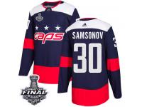 Men's Adidas Washington Capitals #30 Ilya Samsonov Navy Blue Authentic 2018 Stadium Series 2018 Stanley Cup Final NHL Jersey