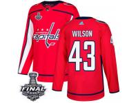 Men's Adidas Washington Capitals #43 Tom Wilson Red Home Premier 2018 Stanley Cup Final NHL Jersey