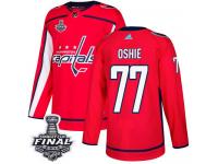 Men's Adidas Washington Capitals #77 T.J. Oshie Red Home Premier 2018 Stanley Cup Final NHL Jersey
